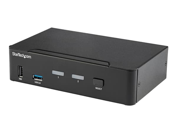 StarTech.com 2 Port DisplayPort KVM Switch, 4K 60Hz, Single Display, Dual Port UHD DP 1.2 USB KVM Switch with Integrated USB 3.0 Hub and Audio, Dell,