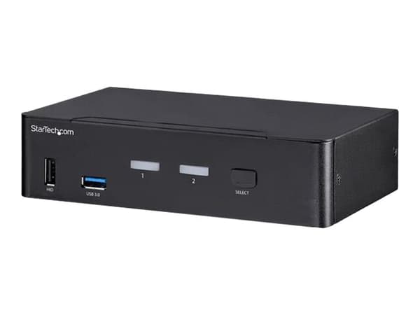 StarTech.com 2 Port DisplayPort KVM Switch, 4K 60Hz, Single Display, Dual Port UHD DP 1.2 USB KVM Switch with Integrated USB 3.0 Hub and Audio, Dell,
