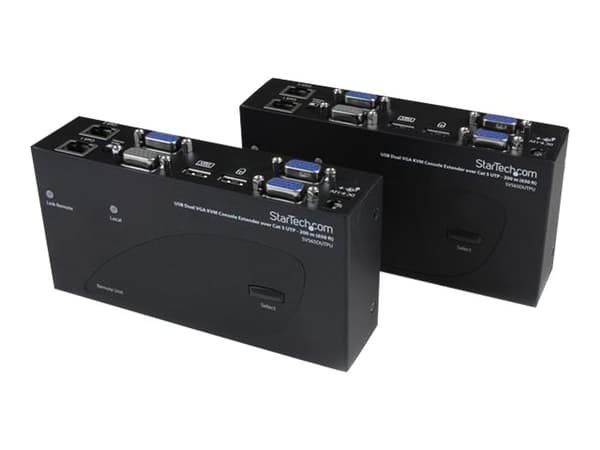 StarTech.com 650 ft/200m USB 2.0 Dual VGA KVM Console Extender over Cat5 UTP - Dual VGA, USB-yhteensopivalle PC:lle tai KVM-kytkimelle - Upto 1920x12