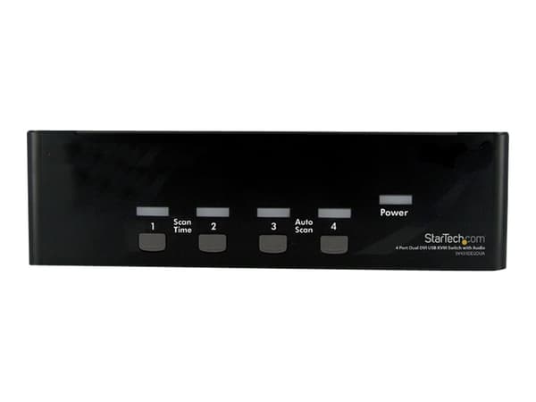 StarTech.com 4-Port Dual KVM Switch with Audio for DVI Computers - Built-in USB Hub (SV431DD2DUA) - Omkopplare för tangentbord/video/mus/ljud/USB - 4