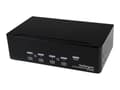 Miniatyrbild 1 av 5: StarTech.com 4-Port Dual KVM Switch with Audio for DVI Computers - Built-in USB Hub (SV431DD2DUA) - Omkopplare för tangentbord/video/mus/ljud/USB - 4