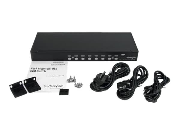 StarTech.com 8 Port 1U Rackmount DVI USB KVM Switch - USB DVI KVM Switch - DVI KVM Switch - USB KVM Switch (SV831DVIU) - KVM-svitsj - 8 x KVM port(s)