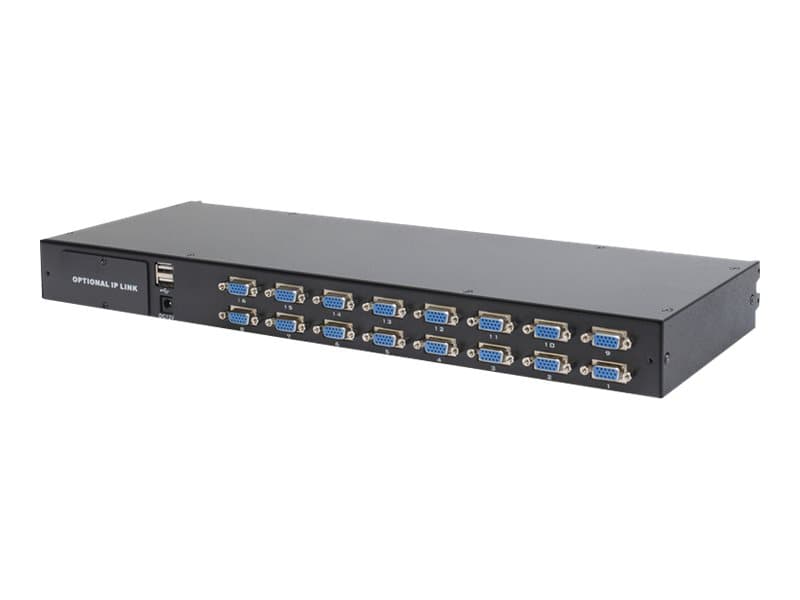 Digitus Professional DS-72210-3GE - KVM-konsoll med KVM-svitsj - 16 porter - 17" - kan monteres i rack - 1280 x 1024 @ 60 Hz - 1000:1 - svart, RAL 90