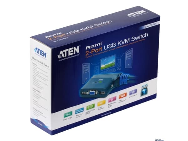 Aten CS62U-A7, 2048 x 1536 pikseliä, Musta