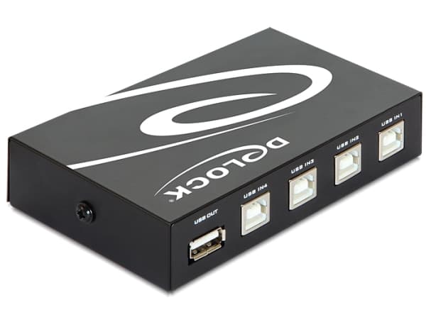 Delock Switch USB 2.0 4 port manual - USB-periferdelesvitsj - 4 x USB 2.0 - stasjonær
