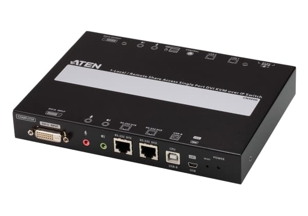 ATEN CN9600-AT-G, 1920 x 1200 pikseliä, Ethernet LAN, 5,55 W, Musta