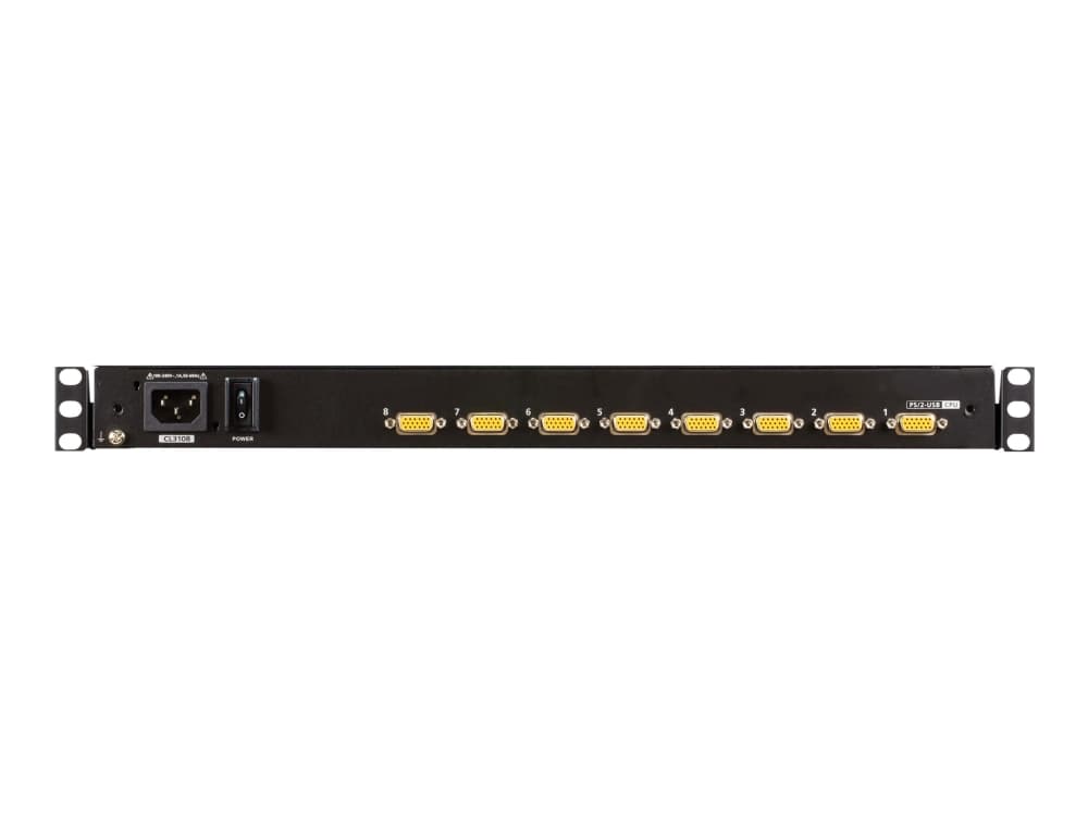 ATEN PS/ 2-USB VGA Single Rail WideScreen LCD KVM-switch med 8 portar