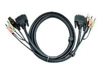 ATEN 2L-7D03U - Video/USB/ljud-kabel - USB, mini-phone stereo 3.5 mm, DVI-I (hane) till mini-phone stereo 3.5 mm, USB typ B, DVI-I (hane) - 3 m