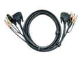 Miniatyrbild 1 av 5: ATEN 2L-7D03U - Video/USB/ljud-kabel - USB, mini-phone stereo 3.5 mm, DVI-I (hane) till mini-phone stereo 3.5 mm, USB typ B, DVI-I (hane) - 3 m