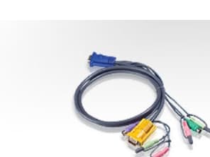 ATEN 2L-5305P - Kabel för tangentbord/mus/video/ljud - 15 pin D-Sub (DB-15), minijack (hane) till PS/2, HD-15 (VGA), minijack (hane) - 5 m - för ATEN