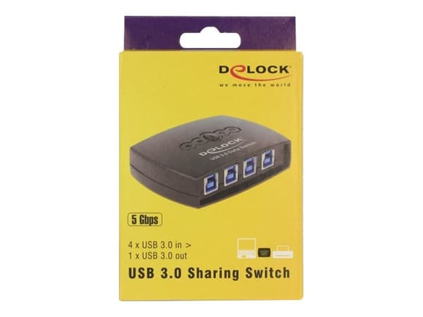 Delock USB 3.0 Sharing Switch 4 - 1 - USB-växel - 4 x SuperSpeed USB 3.0 - skrivbordsmodell