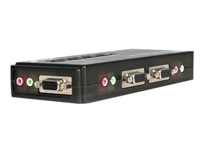 StarTech.com 4 Port Black USB KVM Switch Kit with Cables and Audio - desktop KVM Switch - VGA KVM Switch - USB KVM Switch 4 Port (SV411KUSB) - KVM /