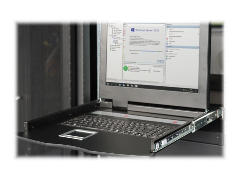 Digitus Professional DS-72210-3US - KVM-konsoll med KVM-svitsj - 16 porter - US - 17" - kan monteres i rack - 1280 x 1024 @ 60 Hz - 1000:1 - svart, R