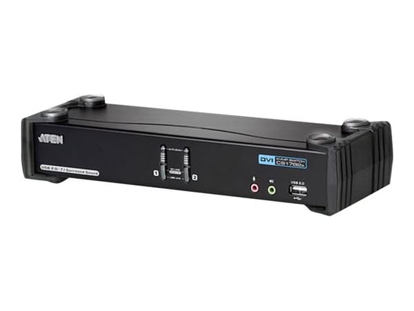 ATEN CubiQ CS1782A - Omkopplare för tangentbord/video/mus/ljud/USB - 2 x KVM/ljud - 1 lokal användare - skrivbordsmodell Svart