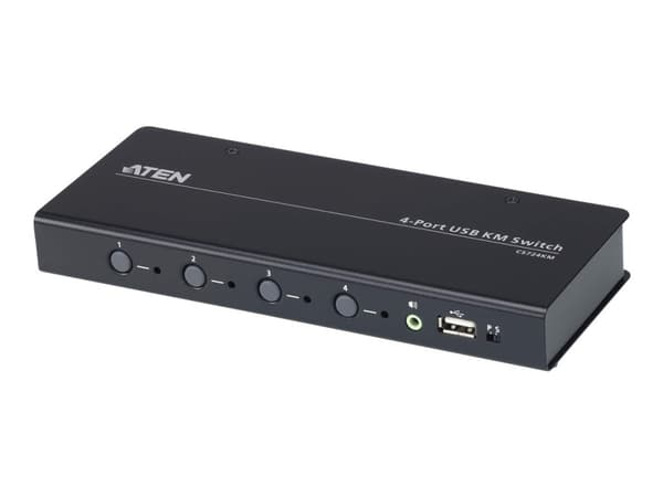 ATEN CS724KM USB Boundless KM Switch - Tastatur/mus/USB/lydbryter - 4 x tastatur/mus/USB/lyd - 1 lokalbruker - stasjonær