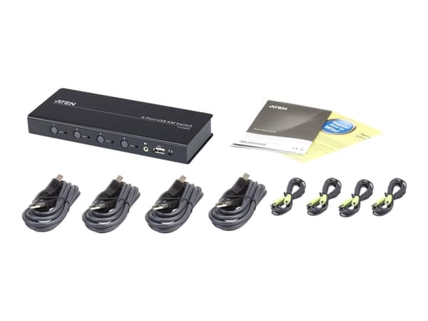 ATEN CS724KM USB Boundless KM Switch - Tastatur/mus/USB/lydbryter - 4 x tastatur/mus/USB/lyd - 1 lokalbruker - stasjonær