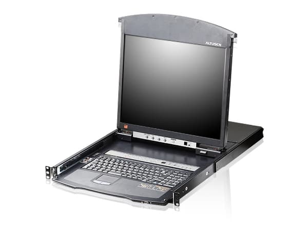Aten KL1508AIN-AXA-AG, 1600 x 1200 piksler, Ethernet/bredbåndsforbindelse, Rack-montering, 27,5 W, 1U, Sort
