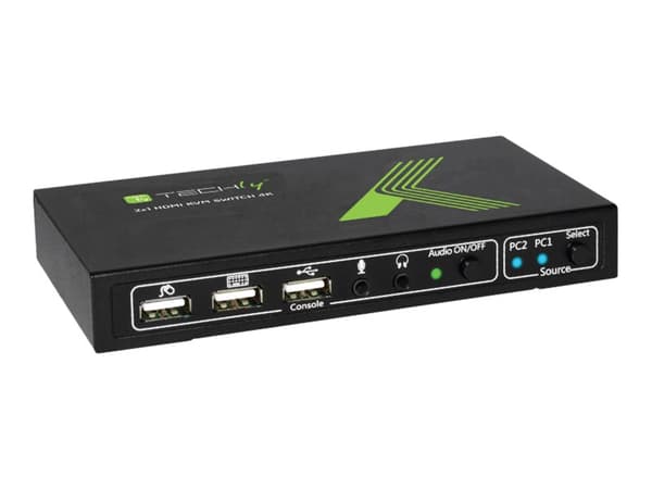 TECHly 2x1 USB HDMI KVM Switch 4Kx2K - KVM / lydsvitsj - 2 x KVM/lyd - 1 lokalbruker - stasjonær