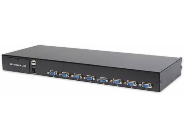 DIGITUS Professional DS-72213 - Omkopplare för tangentbord/video/mus - 8 x KVM port(s) - skrivbordsmodell