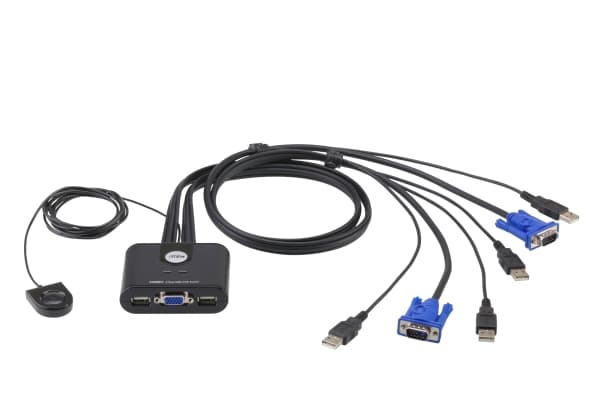 ATEN CS22U - Omkopplare för tangentbord/video/mus - 2 x KVM port(s) - 1 lokal användare - skrivbordsmodell