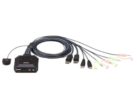 ATEN CS22DP - KVM / lyd / USB-svitsj - 2 x KVM/lyd/USB - 1 lokalbruker - stasjonær