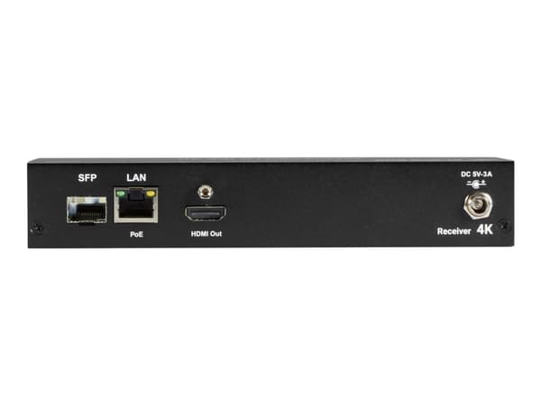 Black Box MediaCento IPX 4K Receiver - Video/lyd/infrarød/USB/seriellforlenger - mottaker - 1GbE, Fibre Channel - USB - fiberoptisk, 1000Base-T - opp