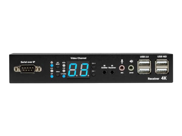 Black Box MediaCento IPX 4K Receiver - Video/lyd/infrarød/USB/seriellforlenger - mottaker - 1GbE, Fibre Channel - USB - fiberoptisk, 1000Base-T - opp