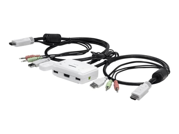 TRENDnet TK 215i - KVM / lydsvitsj - 2 x KVM/lyd - 1 lokalbruker - stasjonær Hvit