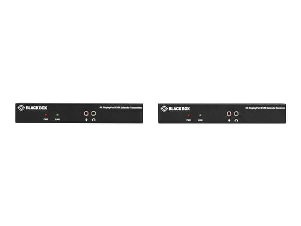 Black Box KVX Series KVM Extender over CATx - 4K, Single-Head, DisplayPort, USB 2.0 Hub, Serial, Audio, Local Video - Sender og mottaker - KVM / lyd