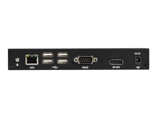 Black Box KVX Series KVM Extender over CATx - 4K, Single-Head, DisplayPort, USB 2.0 Hub, Serial, Audio, Local Video - Sender og mottaker - KVM / lyd