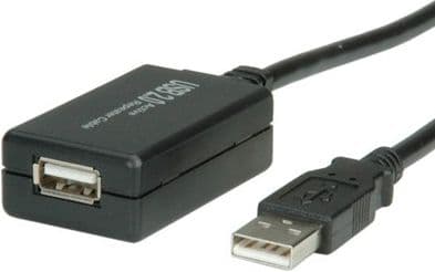 Value USB A/USB A M/F 12m, 12 m, USB A, USB A, USB 2.0, Hane/Hona, Svart