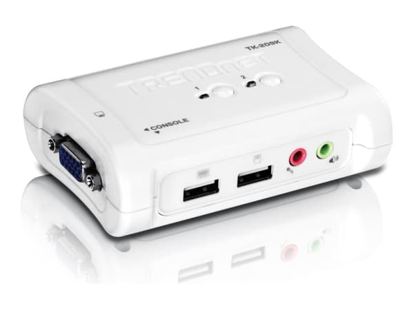 TRENDnet TK 209K - Omkopplare för tangentbord/video/mus/ljud - 2 x KVM/ljud - 1 lokal användare - skrivbordsmodell