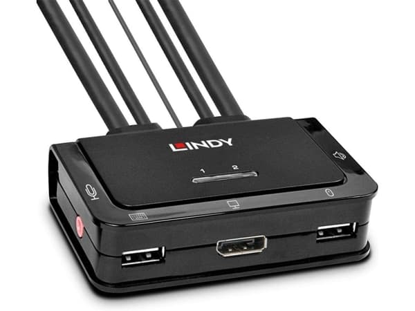 Lindy 42344, 4096 x 2160 piksler, 4K Ultra HD, Rack-montering, Sort