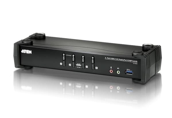 ATEN CS1924 KVMP Switch - KVM / lyd / USB-svitsj - 4 x KVM/lyd/USB - 1 lokalbruker - stasjonær