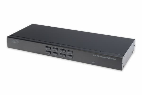 DIGITUS Professional DS-23200-2 - Omkopplare för tangentbord/video/mus - 8 x KVM port(s) - 1 lokal användare - rackmonterbar