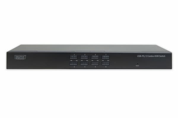 DIGITUS Professional DS-23200-2 - Omkopplare för tangentbord/video/mus - 8 x KVM port(s) - 1 lokal användare - rackmonterbar