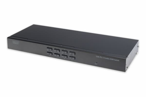 DIGITUS Professional DS-23200-2 - Omkopplare för tangentbord/video/mus - 8 x KVM port(s) - 1 lokal användare - rackmonterbar