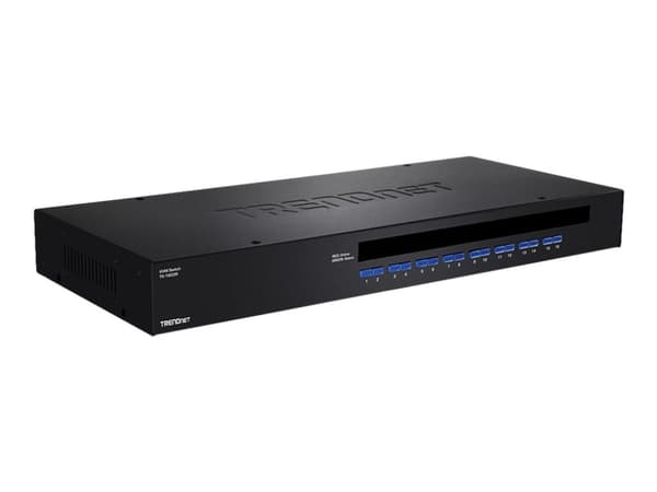 TRENDnet TK 1603R - KVM / lyd / USB-svitsj - 16 x KVM / USB - 1 lokalbruker - rackmonterbar - TAA-samsvar Sort