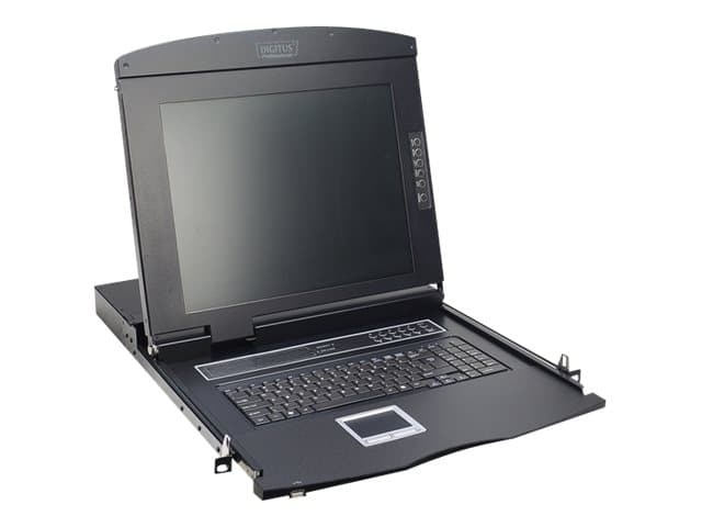 Digitus Professional DS-72210 - KVM-konsoll - 17" - kan monteres i rack - 1280 x 1024 @ 60 Hz - 1000:1 - svart, RAL 9005 - 1U
