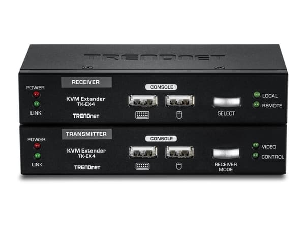 TRENDnet TK-EX4 KVM Extension Kit - Förlängare för tangentbord/video/mus - USB - upp till 100 m
