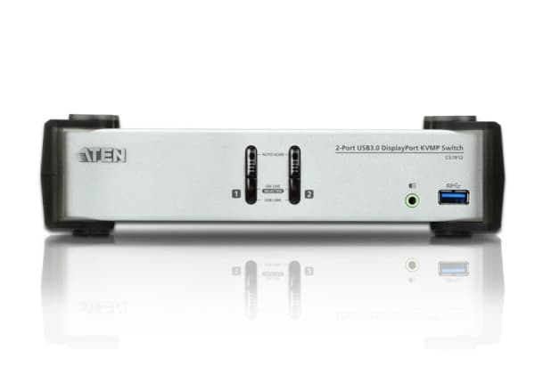 ATEN CS1912 KVMP Switch - Omkopplare för tangentbord/video/mus/ljud/USB - 2 x KVM/ljud/USB - 1 lokal användare - skrivbordsmodell