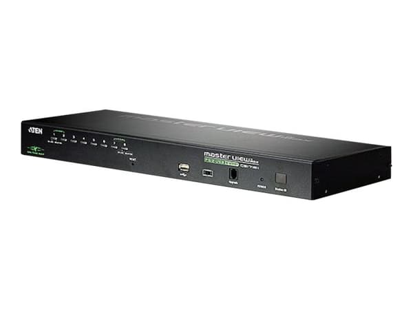 ATEN KVM on the NET CS1708i - Omkopplare för tangentbord/video/mus - 8 x KVM port(s) - 1 lokal användare - 2 IP-användare - skrivbordsmodell
