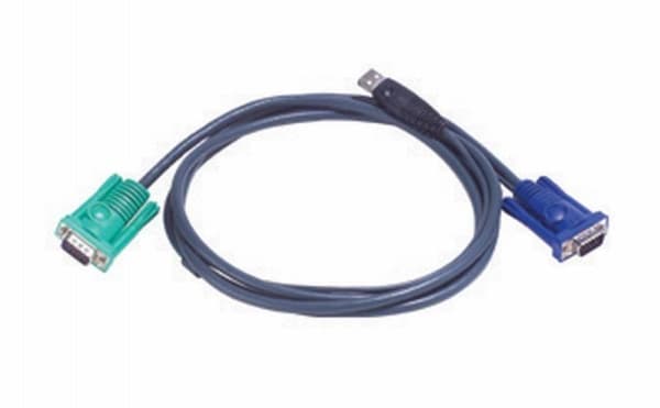 ATEN 2L-5202U - Tangentbords-/video-/muskabel - USB, HD-15 (VGA) (hane) till USB, HD-15 (VGA) (hane) - 1.8 m - för KVM on the NET CS1708, CS1716; Mas