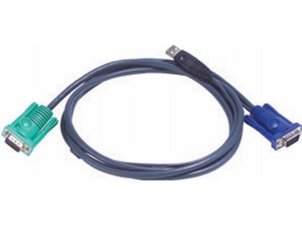 ATEN 2L-5202U - Tangentbords-/video-/muskabel - USB, HD-15 (VGA) (hane) till USB, HD-15 (VGA) (hane) - 1.8 m - för KVM on the NET CS1708, CS1716; Mas