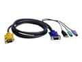 Miniatyrbild 1 av 5: ATEN 2L-5303UP - Tangentbords-/video-/muskabel - USB, PS/2, HD-15 (VGA) (hane) till 18-stifts SPHD (hane) - 3 m