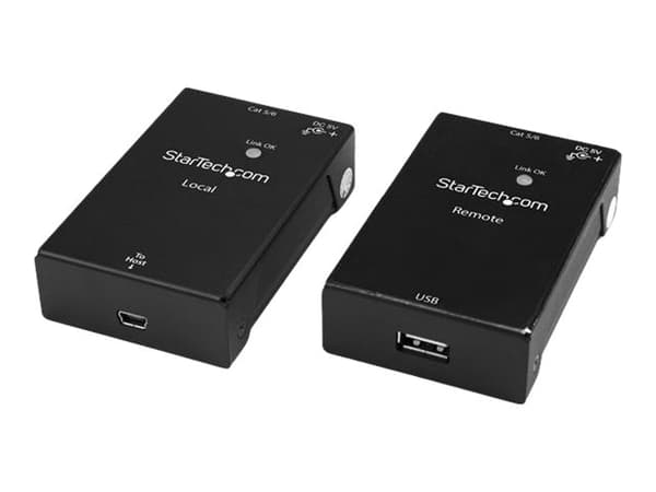 StarTech.com USB 2.0-förlängare över Cat5e/Cat6-kabel (RJ45) - Upp till 50 m - USB-portförlängare adapterkit med hög hastighet - Strömförsörjd - USB