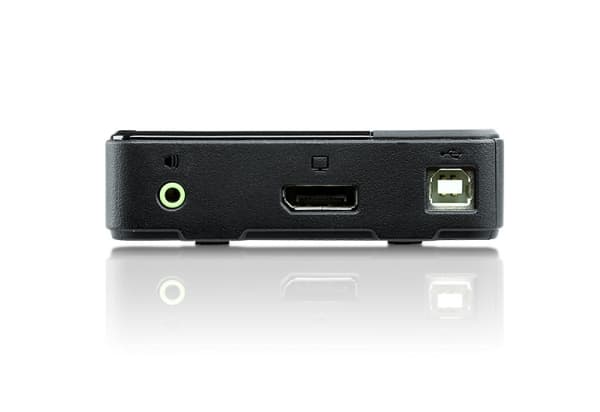 ATEN USB DisplayPort/Audio KVM-switch med 2 portar (stöd för 4K och medföljande kablar)