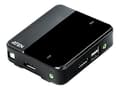 Miniatyrbild 1 av 5: ATEN USB DisplayPort/Audio KVM-switch med 2 portar (stöd för 4K och medföljande kablar)