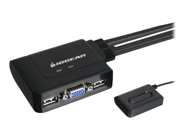 IOGEAR GCS22U - KVM-svitsj - 2 x KVM port(s) - 1 lokalbruker - stasjonær Sort