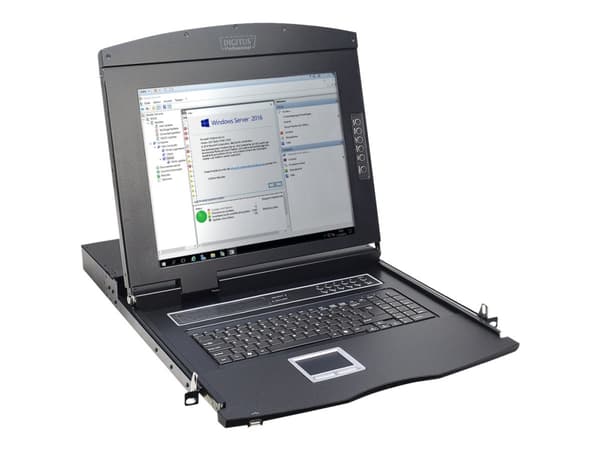 Digitus Professional DS-72210-1TR - KVM-konsol med omkopplare för tangentbord/video/mus - 1 portar - turkiska - 17" - kan monteras i rack - 1280 x 10